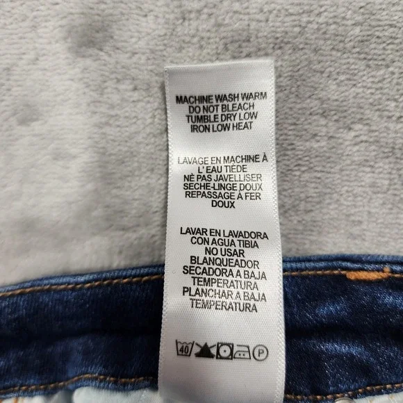 Good American Jeans Women 2/26 Blue Mid Rise Good Legs Skinny Distressed Raw Hem - Picture 5 of 11